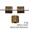 Antique Gold Engraved Square Small Jewelry Spacer Bead view 3