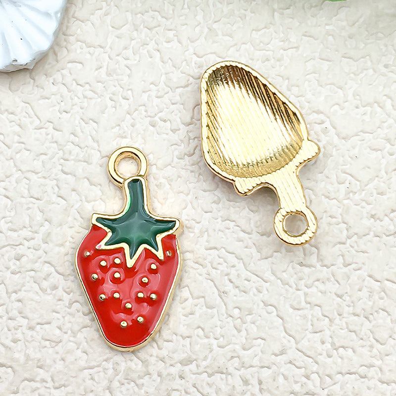 Resin 3D Strawberry Fruit Charm Pendant for DIY Bracelet Earring Necklace Jewelry Making