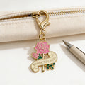 Pink Rose Thank You Mom Enamel Keychain Gold Clasp view 4