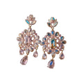 Iridescent Crystal Floral Chandelier Drop Earrings view 5
