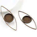 Marquise Open-Frame Pendant Bezels With Round Inner Tray view 2
