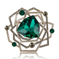 Geometric Crystal Web Brooch Pin in Three Jewel Colors view 5