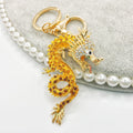 Rhinestone Chinese Dragon Keychain Metal Zodiac Bag Charm view 10