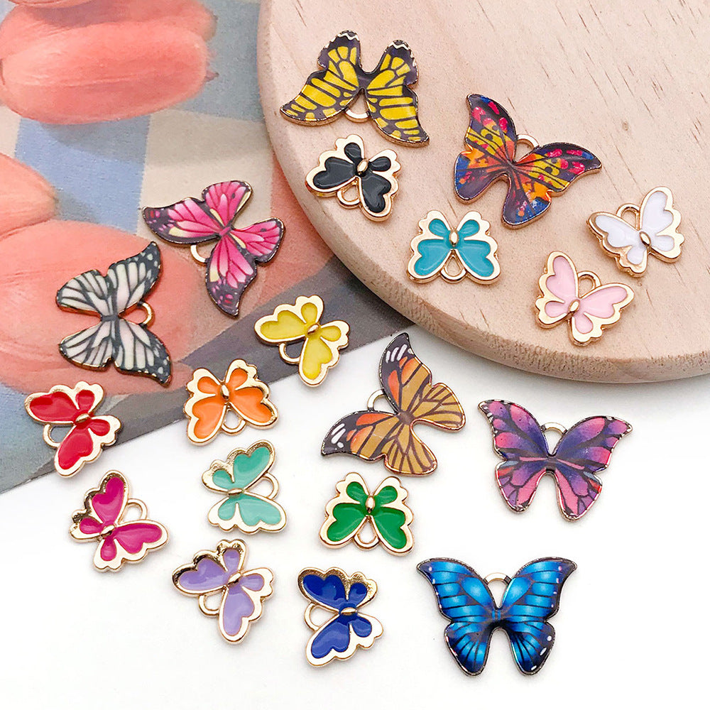 Zinc Alloy Cartoon Butterfly Charm Pendant for DIY Necklace Earring Bracelet Jewelry Making