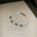 Silver Geometric Oval Crystal Clasp Bracelet 5 Styles view 4