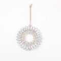 Silver Rhinestone Circle Wreath Christmas Hanging Ornament view 5