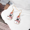 Christmas Enamel Dangle Earrings Gold Hooks 8 Styles view 4
