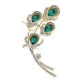 Crystal Calla Lily Spray Brooch With Polished Metal And Sculpted Decorative Details view 2