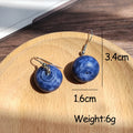 Realistic Blue Resin Blueberry Dangle Earrings Silver Hooks view 4