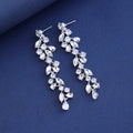 Gold Tone Silver Tone Flower Tassel Crystal Two Designs Metal Dangle Earrings view 4