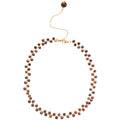 Brown Tiger Eye Style Beaded Pendant Necklace Jewelry Design view 5