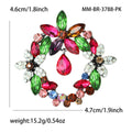 Crystal Wreath Brooch with Teardrop Center in Five Colors view 7