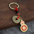 Chinese Coin Charm Keychains With Red Cord, 15 Styles view 10