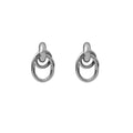 Gold and Silver Interlocking Oval Double Hoop Earrings view 5
