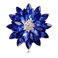 Aqua Blue Snowflake Sculpted Crystal Four Designs Metal Brooch Pin view 7