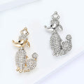 Crystal Poodle Brooch in Gold and Silver Tones for Jackets and Scarves view 3
