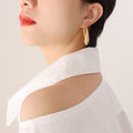 Chunky Polished U-Shape Hoop Earrings Gold Or Steel view 3