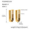 Gold U Hoop Pavé Zircon Earrings Multi Color Sizes view 7
