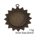 Sunburst Round 25 mm Pendant Settings in Two Antique Finishes view 3
