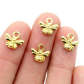 Tiny Bee Charms in Gold, Silver, and Antique Bronze Tones view 5