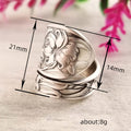Antique Silver Embossed Lily Open Wrap Ring Floral Alloy view 5