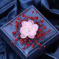 Beaded Flower Spray Brooch With Red Or Pink Accents view 3