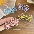 Open Outline Flower Stud Earrings in Four Pastel Colors view 1