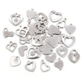 Assorted Polished Silver Tone Heart Shaped Metal Charms view 2