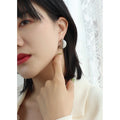 Ribbed Croissant C-Shape Stud Earrings Gold Or Steel view 7
