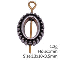 Dotted Oval Frame Small Hole Beads in Two Finishes view 5