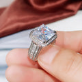 Silver Tone Square Crystal Halo Statement Ring Jewelry view 4