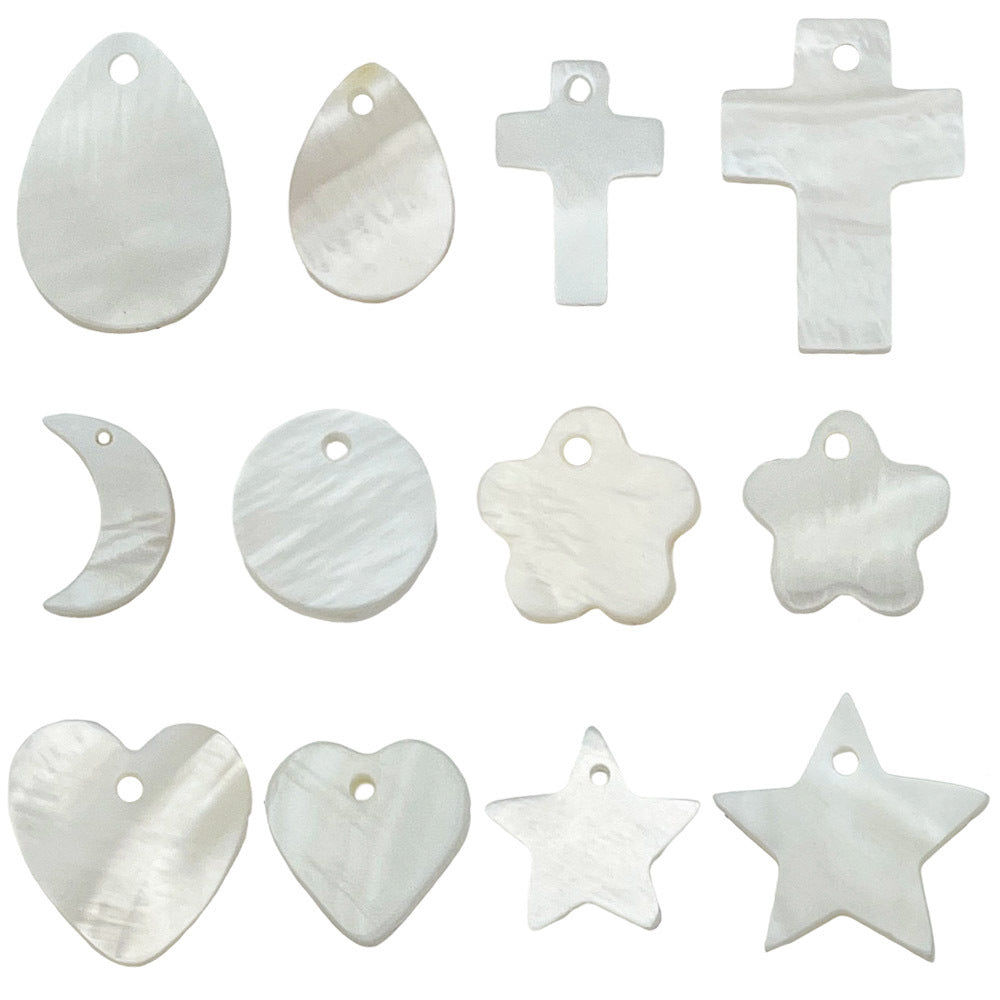 Zinc Alloy Shell Cross Heart Charm Pendants for DIY Bracelet Necklace Jewelry Making