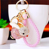 Pink Braided-Pink Crystal-Rabbit
