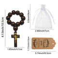 Dark Wood Bead Rosary Loop With Crucifix Pendant and Attached Hardware view 2