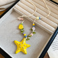 Ceramic Starfish Beaded Necklaces in Three Colors with Decorative Details view 8
