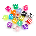 Translucent Multicolor Dice Charms with Small Metal Loops view 5