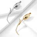 Long Stem Tulip Brooch in Polished Metal for Jackets and Scarves view 2