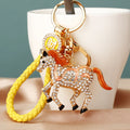 Jeweled Rocking Horse and Winged Horse Keychains with Braided Loops view 8