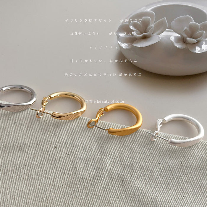 Round Huggie Hoop Earrings In Gold Silver Polished And Matte