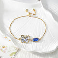 Gold Tone Pressed Flower Butterfly Slider Bracelets in Six Designs view 8