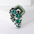 Geometric Crystal Cascade Brooch with Polished Metal and Decorative Accents view 8