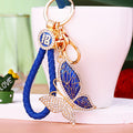 Filigree Crystal Butterfly Keychains in Five Colors with Fortune Loops view 2