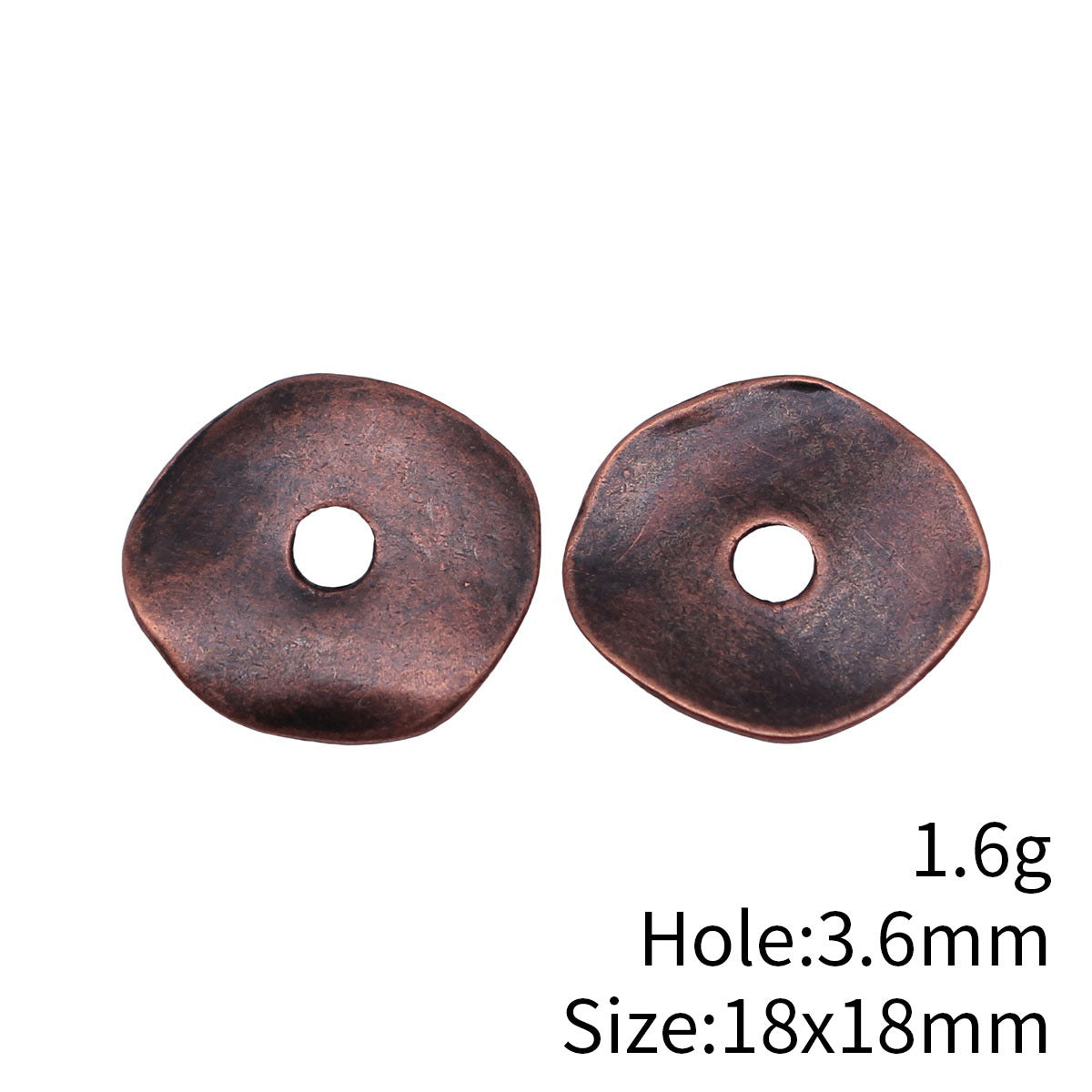 18x18mm 1.6g Multi-Color Zinc Alloy Wavy Round Disc Spacer Beads for DIY Bracelet Making