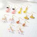 Gold Enamel Mini Animal Character Earrings 6 Cute Styles view 1