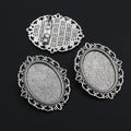 Oval Scrollwork Brooch Settings in Four Metal Tones view 4