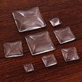 Clear Square Domed Glass Cabochons in Assorted Sizes view 1