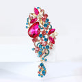 Multicolor Crystal Drop Brooch Decorative Metal Pin For Jackets And Lapels view 2