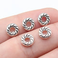 8x8x2.6mm 0.54g Antique Silver Zinc Alloy Twisted Round Spacer Beads for Bracelet Necklace DIY Jewelry