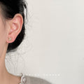 Gold CZ Four Leaf Clover Stud Earrings Pearl Center view 2