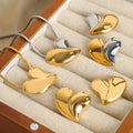 Puffy Heart Pendant Snake Chain Necklaces and Heart Stud Earrings view 2